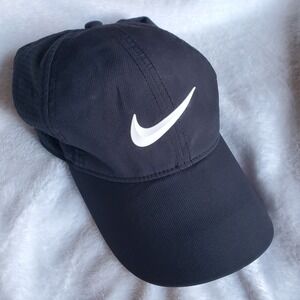 Nike Legacy91 Dri-FIT Hat Black White Swoosh Golf Cap Adjustable